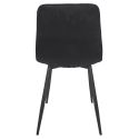 Lot de 6 chaises matelassées en tissu toucher doux noir - MATELIA