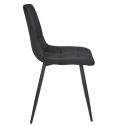 Lot de 6 chaises matelassées en tissu toucher doux noir - MATELIA