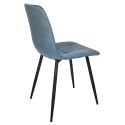 Lot de 4 chaises matelassées en tissu toucher doux bleu canard - MATELIA
