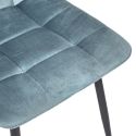 Lot de 6 chaises matelassées en tissu toucher doux bleu canard - MATELIA