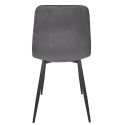 Lot de 4 chaises matelassées en tissu toucher doux gris - MATELIA