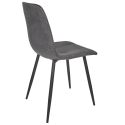 Lot de 6 chaises matelassées en tissu toucher doux gris - MATELIA