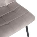 Lot de 6 chaises matelassées en tissu toucher doux taupe - MATELIA