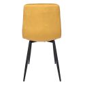 Lot de 6 chaises matelassées en tissu toucher doux jaune - MATELIA