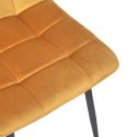 Lot de 6 chaises matelassées en tissu toucher doux jaune - MATELIA