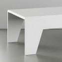Table basse laqué blanche pieds biseautés design- CARAT