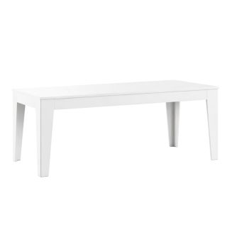 Table de repas 160cm laqué blanche pieds biseautés design- CARAT