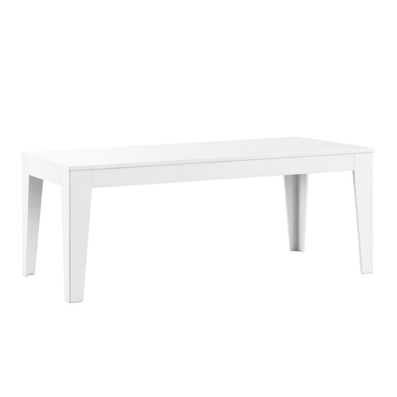 Table de repas 190cm laqué blanche pieds biseautés design- CARAT