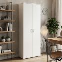 TEO - Armoire 2 Portes 6 Compartiments Coloris Blanc