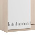 Armoire 2 portes aspect bois avec 1 porte blanche sérigraphiée - CHARLINE