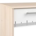 Bureau aspect bois avec tablette et 1 tiroir blanc sérigraphiée - CHARLINE