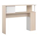Tête de lit avec rangements aspect bois façade blanche sérigraphiée - CHARLINE