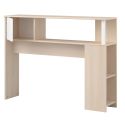 Tête de lit avec rangements aspect bois façade blanche sérigraphiée - CHARLINE