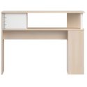 Tête de lit avec rangements aspect bois façade blanche sérigraphiée - CHARLINE