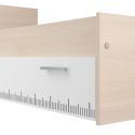 Lit 90x200 aspect bois avec tablette et 1 tiroir façade blanche sérigraphiée - CHARLINE