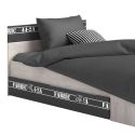 Lot de 2 tiroirs de lit aspect bois grisé façade anthracite sérigraphiée - ZIGGY