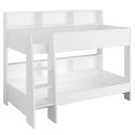 Lits 90x200 superposés blanc avec niches fond aspect bois ou blanches - LEANE