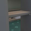 Lits 90x200 superposés aspect bois avec niches fond anthracite - LEANE
