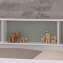 Lits 90x200 superposés blanc avec niches fond vert céladon ou terracotta - LEANE