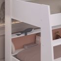 Lits 90x200 superposés blanc avec niches fond vert céladon ou terracotta - LEANE