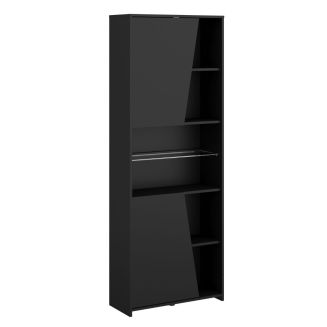 Armoire noire 2 portes vitrées réversibles avec led - PLAYIT