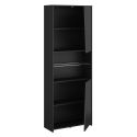 Armoire noire 2 portes vitrées réversibles avec led - PLAYIT