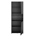 Armoire noire 2 portes vitrées réversibles avec led - PLAYIT