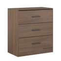 Commode 3 tiroirs aspect bois teinté noyer - KASUAL