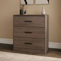 Commode 3 tiroirs aspect bois teinté noyer - KASUAL