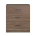 Commode 3 tiroirs aspect bois teinté noyer - KASUAL