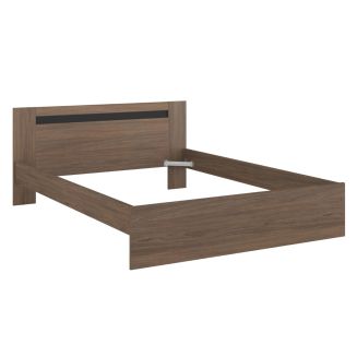 Lit 140x190 aspect bois teinté noyer - KASUAL