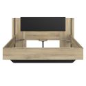 Lit 160x200 design aspect bois et noir - ELOUAN