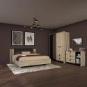Lit 160x200 design aspect bois et noir - ELOUAN