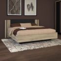 Lit 140x190 design aspect bois et noir - ELOUAN