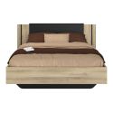 Lit 140x190 design aspect bois et noir - ELOUAN
