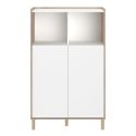 Rangements 2 portes 2 niches blanc et aspect bois clair - ORPHÉE
