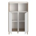 Rangements 2 portes 2 niches blanc et aspect bois clair - ORPHÉE