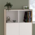Rangements 2 portes 2 niches blanc et aspect bois clair - ORPHÉE
