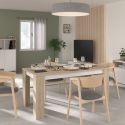 Table repas 160cm aspect bois clair et sous plateau blanc - ORPHÉE