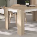 Table repas 160cm aspect bois clair et sous plateau blanc - ORPHÉE