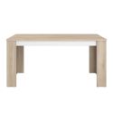 Table repas 160cm aspect bois clair et sous plateau blanc - ORPHÉE