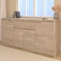Buffet 4 portes 2 tiroirs aspect bois clair - TIFFENE
