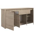 Buffet 4 portes 2 tiroirs aspect bois clair - TIFFENE