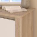 Buffet 4 portes 2 tiroirs aspect bois clair façades blanches - TIFFENE