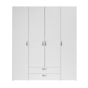 Armoire 4 portes 2 tiroirs blanche - AMAEL