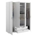 Armoire 4 portes 2 tiroirs blanche - AMAEL