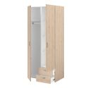 Armoire 2 portes 2 tiroirs aspect bois - AMAEL