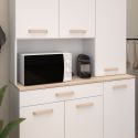 Buffet vaisselier 6 portes 1 tiroir plateau aspect bois clair - BASIC