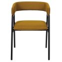 Lot de 6 fauteuils design de table en tissu texturé maille 3D jaune - ELECTRON