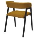 Lot de 6 fauteuils design de table en tissu texturé maille 3D jaune - ELECTRON